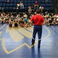 Troy Steiner gives the campers a big pep talk.
